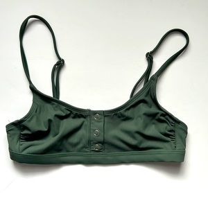Army Green Button Bikini Top Size M